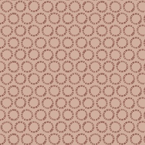 Minimalist Circle Bursts in Rose Gold // Scandinavian, Hand Drawn Starburst Circles // Accent Pillow, Quilting Fabric, Modern Home Decor