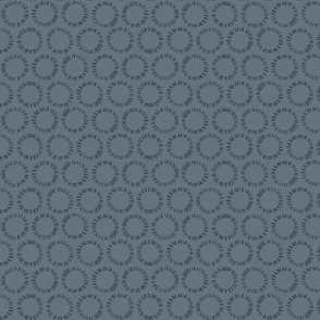Minimalist Circle Bursts in Dusty Blue // Scandinavian, Hand Drawn Starburst Circles // Accent Pillow, Quilting Fabric, Modern Home Decor