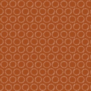 Minimalist Circle Bursts in Burnt Orange // Scandinavian, Hand Drawn Starburst Circles // Accent Pillow, Quilting Fabric, Modern Home Decor