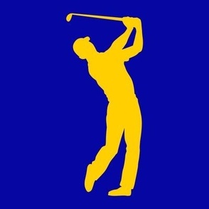 Sports, Man Golfing, Golfer, Boy’s High School Golf, Men’s College Golf, Golf Team, School Spirit, Royal Blue & Gold, Blue and Yellow