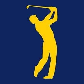 Sports, Man Golfing, Golfer, Boy’s High School Golf, Men’s College Golf, Golf Team, School Spirit,Navy Blue & Gold, Blue & Maize