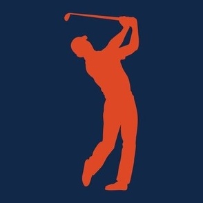 Sports, Man Golfing, Golfer, Boy’s High School Golf, Men’s College Golf, Golf Team, School Spirit, Blue & Orange