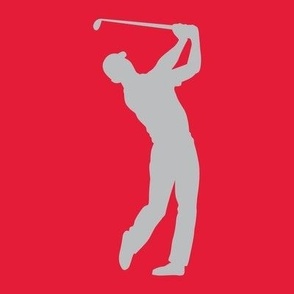 Sports, Man Golfing, Golfer, Boy’s High School Golf, Men’s College Golf, Golf Team, School Spirit, Scarlet Red & Gray, Red & Gray
