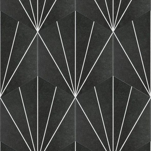 mid-century geometric black and white tile