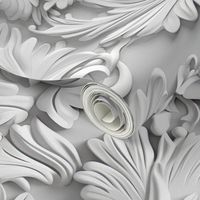 3D_Elegant_Decorative_Fleur de lis_Pastel Grey_ ATL_1426