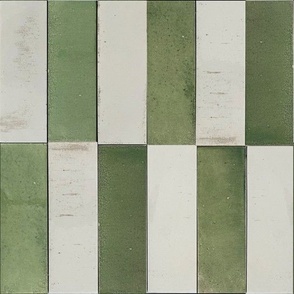 GREEN AND CREAM ZELLIGE TILE 
