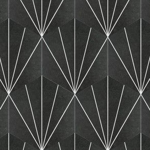 mid-century geometric black and white tile