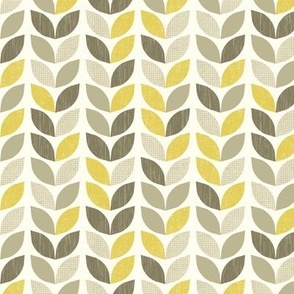 Textured Geometric Leaves Yellow