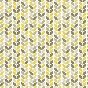 Textured Geometric Leaves Yellow  Small
