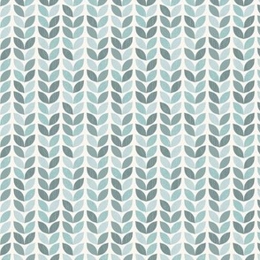 Textured Geometric Leaves Blue  Small