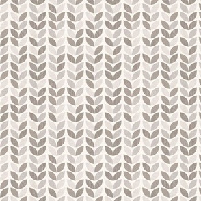 Textured Geometric Leaves Cocoa  Small
