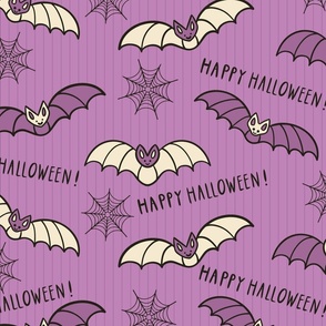 Bluish-purple-beige-flying-Halloween-bats-on-a-soft-vintage-blusih-purple-background-with-cobwebs-and-lines-L-large