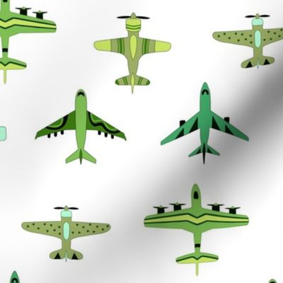 Cute Green Toy Airplanes - Medium Scale 