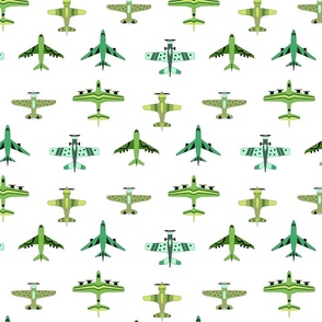 Cute Green Toy Airplanes - Medium Scale 