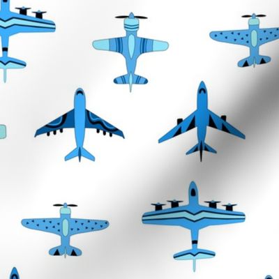 Cute Blue Toy Airplanes - Medium Scale 