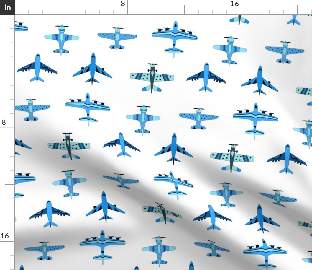 Cute Blue Toy Airplanes - Medium Scale 