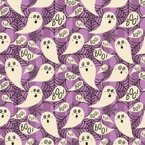 Whimsigothic-ghosts-with-boo-speech-bubbles-on-bluish-purple-vertial-stripes-with-cobwebs-XS-tiny