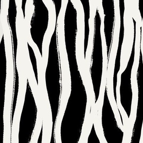 Bark – Modern And Simple Abstract Vertical Lines, Black and Off-White