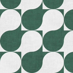 Retro Abstract - pine green on silver 
