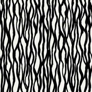 Bark – Minimal And Modern Abstract Vertical Lines, Off-White and Black (Small scale)
