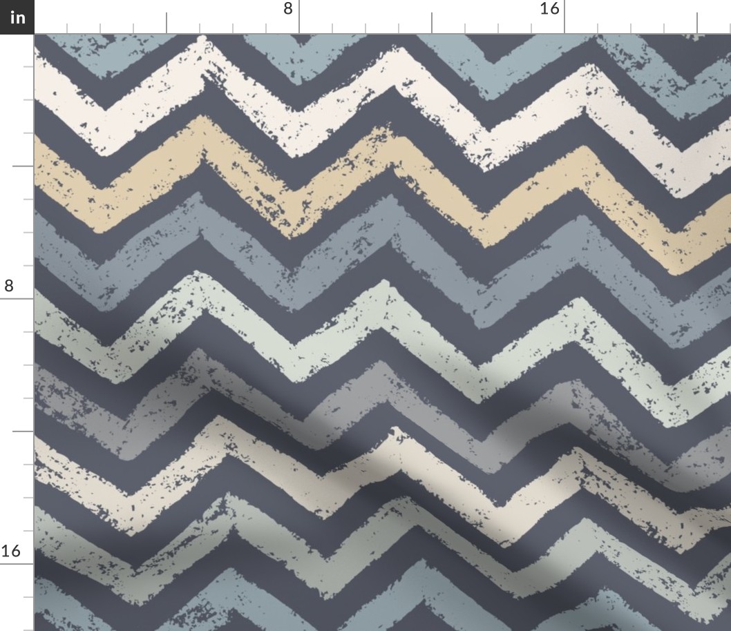 dusty blue chalk zigzag | large