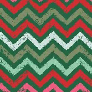 red and green chalk zigzag | large