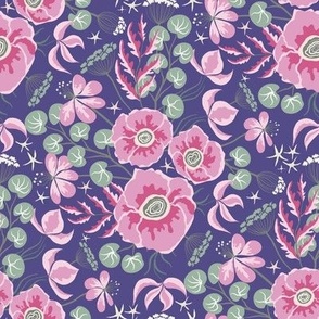 bold romantic florals - purple and pink