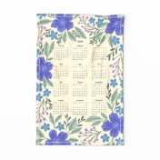 Purple Blue Florals 2024 Calendar