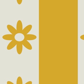 Mustard Daisy Stripe