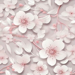 Neutral Monochrome  Elegant Cherry Blossoms ATL_1474