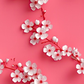Vivid_Red Ombre Background_White_Cherry Blossoms ATL_1514