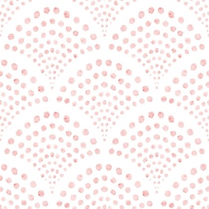 small scale abstract shell dots - light coral scallop - coastal coral wallpaper