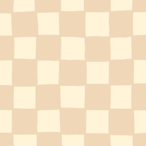 Tan and Cream Hand-drawn Checkers - flat / no texture - large