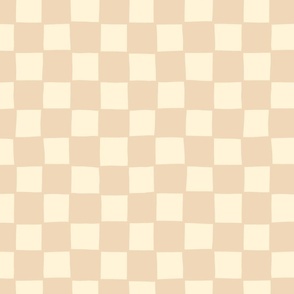 Tan and Cream Hand-drawn Checkers - flat / no texture - medium
