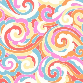 Sweet Waves. Creamy Color Swirls