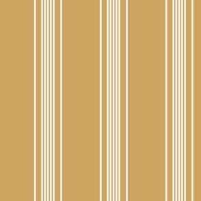 Vintage Ticking Stripe in Mustard Yellow and Cream