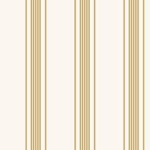 Vintage Ticking Stripe in Mustard Yellow and Cream