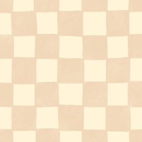 Tan and Cream Hand-drawn Checkers - textured - large