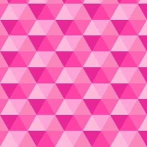 Shades of Pink Triangle and Hexagon - Hot Pink to Light pink (m)