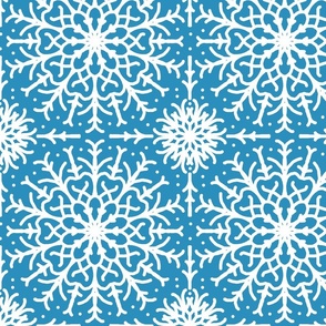 Christmas Blue Snowflake Symmetrical 