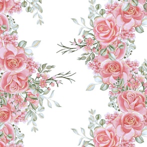 Pale Pink Floral Vertical Intertwining Garlands 