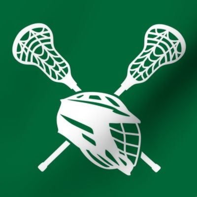 Crossed Lacrosse Sticks and Helmet, High School Lacrosse, College Lacrosse, Boys Lacrosse, Mens Lacrosse, Girls Lacrosse, Womens Lacrosse, School Spirit, Green & White