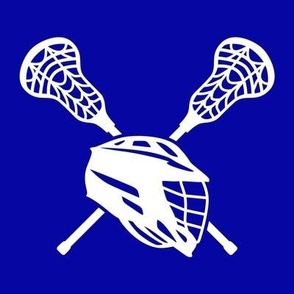 Crossed Lacrosse Sticks and Helmet, High School Lacrosse, College Lacrosse, Boys Lacrosse, Mens Lacrosse, Girls Lacrosse, Womens Lacrosse, School Spirit, Royal Blue & White