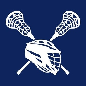 Crossed Lacrosse Sticks and Helmet, High School Lacrosse, College Lacrosse, Boys Lacrosse, Mens Lacrosse, Girls Lacrosse, Womens Lacrosse, School Spirit, Navy Blue & White