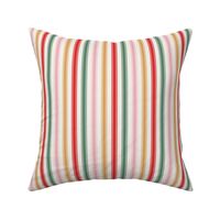 Medium Scale Groovy Christmas Candy Stripes on Ivory