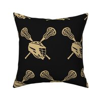 Crossed Lacrosse Sticks and Helmet, High School Lacrosse, College Lacrosse, Boys Lacrosse, Mens Lacrosse, Girls Lacrosse, Womens Lacrosse, School Spirit, Old Gold & Black, Black & Gold