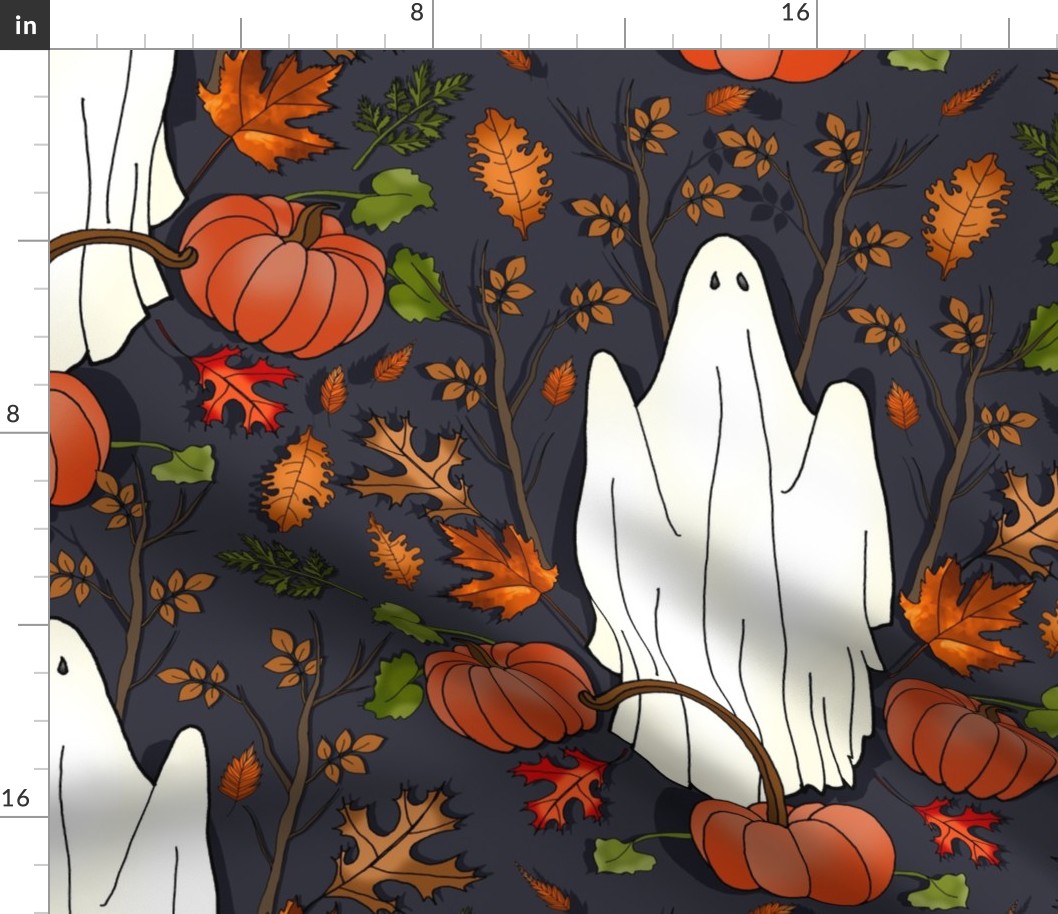 Haunted Pumpkin Patch (Midnight Blue large scale)