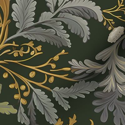 Nature's Bounty - Gold/Dark Green Wallpaper – New