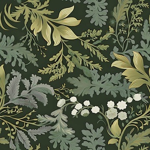 Nature's Bounty - Moss Green Wallpaper – New