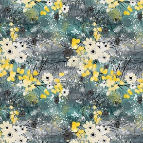 Boho Chic Meadow – Yellow/Gray/Teal